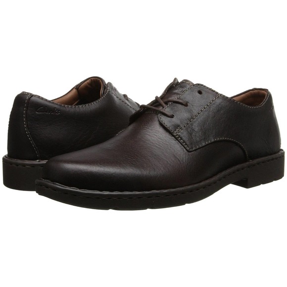 Clarks Stratton Way 1825 Collection Leather Lace Up Oxford Boot Brown 17 M New - Picture 1 of 7